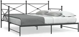 kušetė su kušete be čiužinio Juodas 100x200 cm Plienas
