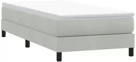 Box Spring Lova be čiužinio Šviesiai pilka 90x210 cm aksomas