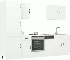 Virtuvinių spintelių komplektas, 7 dalių, Kalmar, balta