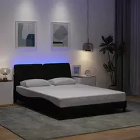 Lovos rėmas su LED be čiužinio, juodos spalvos, 120x200 cm
