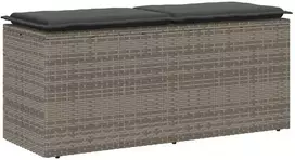 sodo suolas su pagalvėlė pilka 110x40x44 cm polietileno rotango
