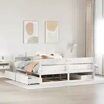 Lovos rėmas be čiužinio, baltas, 200x200cm, pušies masyvas