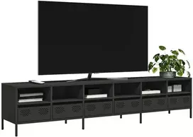 TV staliukas Televizoriaus spintelė, juodas, 202x39x43,5 cm, plienas