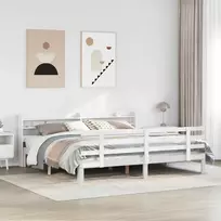 Lovos rėmas su galvūgaliu be čiužinio, baltas, 180x200cm