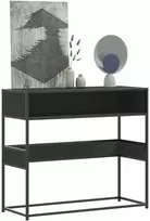 konsolinis stalas juodas 90x35x80 cm inžinierinis medis