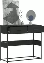 konsolinis stalas juodas 90x35x80 cm inžinierinis medis