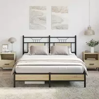 Lovos rėmas be čiužinio, sonoma, 140x200cm, apdirbta mediena
