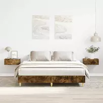 Lovos rėmas be čiužinio, dūminio ąžuolo, 150x200cm, mediena