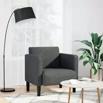 Fotelis Sofos kėdė su porankiais, tamsiai pilka, 54cm, velveto audinys