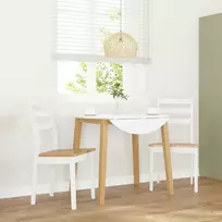 Valgomojo Kėdės 2 vnt Baltos medžio masyvo gumos