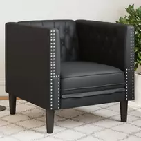 Sofa Chesterfield sofos kėdė juoda dirbtinė oda