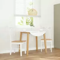 Valgomojo Kėdės 2 vnt Baltos medžio masyvo gumos