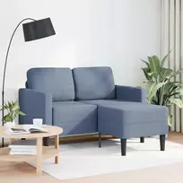 2-vietė sofa su gultu L formos mėlyna 125 cm patalynė