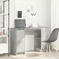 Rašomasis stalas, betono pilkas, 120x42x76 cm, apdirbta mediena
