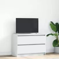 TV staliukas Televizoriaus spintelė, balta, 80x35x54 cm, apdirbta mediena