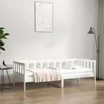 Lova be čiužinio, balta, 80x200cm, pušies medienos masyvas