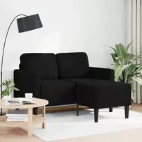 2-vietė sofa su L formos juodu 125 cm audiniu