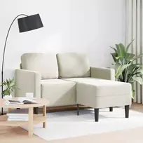 2-vietė sofa su Chaise L formos kremu 125 cm aksomas