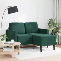 dvivietė sofa su gultu L formos tamsiai žalia 125 cm aksomas