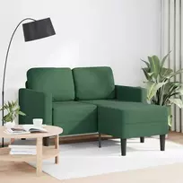 dvivietė sofa su gultu L formos tamsiai žalia 125 cm linas