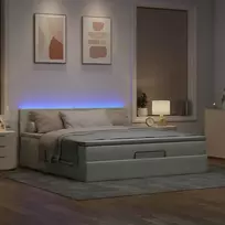 Osmanų lova su čiužiniu ir LED šviesiai pilka 180x200cm Velvet