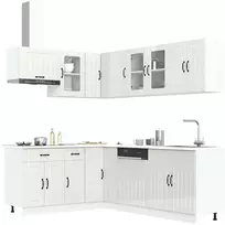 Virtuvinių spintelių komplektas, 11 dalių, Lucca, balta