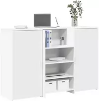 Registratūra, baltos spalvos, 155x50x103,5 cm, apdirbta mediena