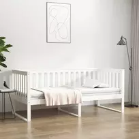 Lova be čiužinio, balta, 90x190cm, pušies medienos masyvas