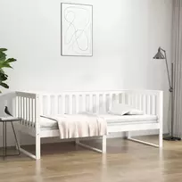 Dieninė lova be čiužinio Balta 100x200 cm medžio masyvo pušis