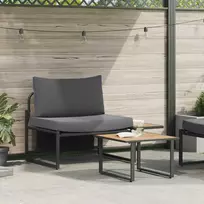 Lauko baldų komplektas Sodo Sofų Rinkinys 2 pcs Antracitas Plienas