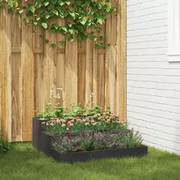 Sodo vazonas Juoda 90 x 90 x 35 cm Šaltai valcuotas plienas