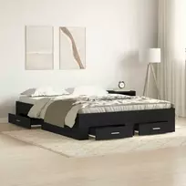 Lova Lovos rėmas Juodas ąžuolas 135 x 190 cm Apdirbta mediena