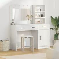 Makiažo stalas 2 vnt. Balta 78,5 x 41 x 135 cm Apdirbta mediena