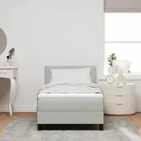 Kiemas lova su galvūgalio Šviesiai pilka 90 x 200 cm Aksomas
