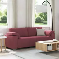 3-Vietis Sofa Vyno raudona 220 cm audinys