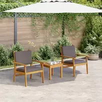 Lauko baldų komplektas Sodo Kėdė su pagalve 2 pcs Antracitas Kietos akacijos mediena