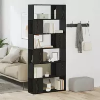 TV staliukas TV spintelių komplektas 80 x 24 x 186 cm Juoda Apdirbta mediena