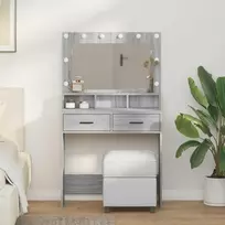 Makiažo stalas Pilkas Sonoma 79 x 41 x 135 cm Apdirbta mediena