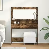 Makiažo stalas su lentyna Rūkyta ąžuolas 100 x 41 x 135 cm