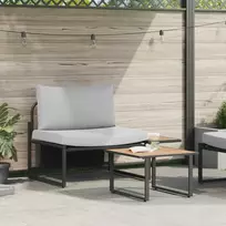 Lauko baldų komplektas Sodo Sofų Rinkinys 2 pcs Šviesiai pilka Plienas
