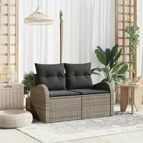 Sodo sofa su pagalve Pilka 124 x 62 x 69cm poliratanas