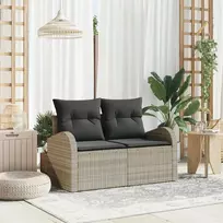 Sodo sofa su pagalve Šviesiai pilka 124 x 62 x 69cm poliratanas
