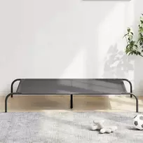paaukštinta šunų lova, pilka 130x80x20 cm tekstilės ir plieno