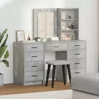 Makiažo stalas 3 vnt. Pilka 40 x 41 x 135 cm Apdirbta mediena