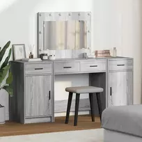 Makiažo stalas 3 vnt. Pilka 78,5 x 41 x 135 cm Apdirbta mediena