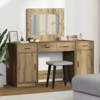 Makiažo stalas 3 vnt. Ruda 78,5 x 41 x 135 cm Apdirbta mediena