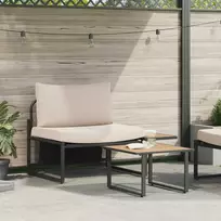 Lauko baldų komplektas Sodo Sofų Rinkinys 2 pcs Taupe Plienas