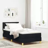 Kiemas lova su pagalve su galvūgalio Juoda 90 x 200 cm audinys