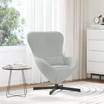 Fotelis Kiaušinio formos krėslas Šviesiai pilka 63 x 73 x 90 cm Aksomas
