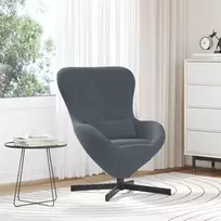 Fotelis Kiaušinio formos krėslas Tamsiai pilka 63 x 73 x 90 cm Aksomas